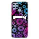 Kılıfland C25 Telefon Kılıfı, Kartvizitli Kartlıklı, Desenli Silikon, Daireler, Siyah