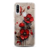 Kılıfland General Mobile GM 20 Pro Kılıf, Boutique Baskılı, Kırmızı Çiçek Desenli