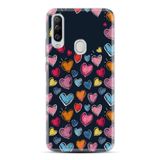 Kılıfland General Mobile GM 20 Pro Kılıf, Boutique Baskılı, Renkli Kalpler Desen, Siyah