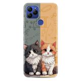Kılıfland General Mobile GM 21 Kılıf, Boutique Baskılı, İkiz Kediler Desenli, Renkli
