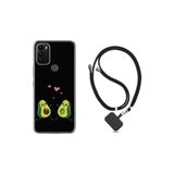kilifland General Mobile Gm 21 Plus ile Uyumlu Kılıf Ipli Boyun Askılı Desenli Silikon Aşık Avokadolar 1642