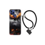 kilifland General Mobile Gm 21 Plus ile Uyumlu Kılıf Ipli Boyun Askılı Desenli Silikon Ateş Kartalı 1766