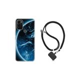 kilifland General Mobile Gm 21 Plus ile Uyumlu Kılıf Ipli Boyun Askılı Desenli Silikon Blue Planet 1610
