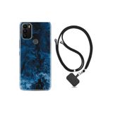 kilifland General Mobile Gm 21 Plus ile Uyumlu Kılıf Ipli Boyun Askılı Desenli Silikon Blue Zigzag 1687