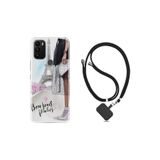 kilifland General Mobile Gm 21 Plus ile Uyumlu Kılıf Ipli Boyun Askılı Desenli Silikon Bonjour Paris 1419