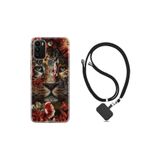kilifland General Mobile Gm 21 Plus ile Uyumlu Kılıf Ipli Boyun Askılı Desenli Silikon Flowers Baby Tiger 1336