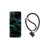 kilifland General Mobile Gm 21 Plus ile Uyumlu Kılıf Ipli Boyun Askılı Desenli Silikon Green Thunder 1693