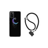 kilifland General Mobile Gm 21 Plus ile Uyumlu Kılıf Ipli Boyun Askılı Desenli Silikon Moon Star 1851