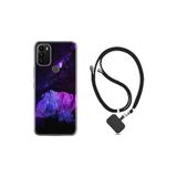 kilifland General Mobile Gm 21 Plus ile Uyumlu Kılıf Ipli Boyun Askılı Desenli Silikon Purple Mountain 1640