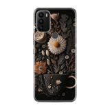 Kılıfland General Mobile GM 21 Plus Kılıf, Boutique Baskılı, Kahve Çiçek Desen, Siyah
