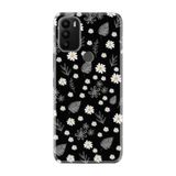 Kılıfland General Mobile GM 21 Plus Kılıf, Boutique Baskılı, Papatyalar ve Yaprak Desenli, Siyah