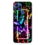Kılıfland General Mobile GM 21 Plus Uyumlu Kılıf, Silikon, Exclusive Butterfly Neon Desen