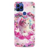 Kılıfland General Mobile GM 21 Pro Kılıf, Boutique Baskılı, Güzel Kedi Desenli, Pembe