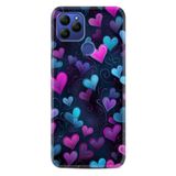 Kılıfland General Mobile GM 21 Pro Kılıf, Boutique Baskılı, Mavi Kalp Desenli