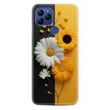 Kılıfland General Mobile GM 21 Pro Kılıf, Boutique Baskılı, Sarı Beyaz Çiçek Desenli