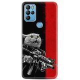 Kılıfland General Mobile GM 21 Pro Uyumlu Silikon Kılıf, Çılgın Kedi Desen, Kırmızı-Siyah