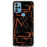 Kılıfland General Mobile GM 21 Pro Uyumlu Silikon Kılıf, Zigzag Desen, Siyah-Turuncu