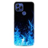 Kılıfland General Mobile GM 21 Uyumlu Silikon Kılıf, Desen Exclusive Blue Fire, Siyah