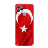 Kılıfland General Mobile GM 22 Plus ile Uyumlu Silikon Kılıf, Türk Bayrağı Desenli, Kırmızı