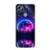 Kılıfland General Mobile GM 22 Plus Kılıf, Silikon, Desen Özel Seri Star Planet, Mor-Pembe