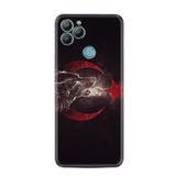 Kılıfland General Mobile GM 22 Plus Kılıf, Silikon, Kurt ve Ay Yıldız Desenli, Siyah