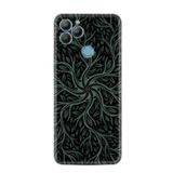 Kılıfland General Mobile GM 22 Plus Kılıf, Silikon, Sarmaşıklar Desen, Siyah-Yeşil
