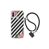 kilifland General Mobile Gm20 Pro ile Uyumlu Kılıf Desenli Silikon Boyun Askılı Strip Flowers 2 1409