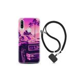 kilifland General Mobile Gm20 Pro ile Uyumlu Kılıf Silikon Desen Boyun Askılı Mor Araba 17mate10lite