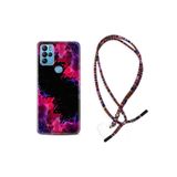 kilifland General Mobile Gm21 Pro ile Uyumlu Kılıf Rasta Ipli Boyun Askılı Desenli Silikon Boyalar Uyumlu