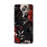 Kılıfland General Mobile GM5 Plus Kılıf, Boutique Baskılı, Çiçek Desenli, Siyah