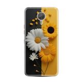 Kılıfland General Mobile GM5 Plus Kılıf, Boutique Baskılı, Sarı Beyaz Çiçek Desenli