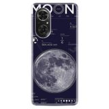 Kılıfland Huawei Honor 50 ile Uyumlu Kılıf, Resimli Desenli Baskılı Silikon, Moon Info, Gri