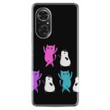 Kılıfland Huawei Honor 50 ile Uyumlu Kılıf, Resimli Desenli Silikon, Platinium Series, Cat Dance, Siyah