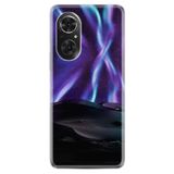 Kılıfland Huawei Honor 50 ile Uyumlu Kılıf, Resimli Desenli Silikon, Platinium Series, Kuzey Işıkları, Mor