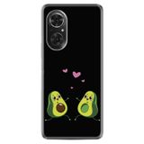 Kılıfland Huawei Honor 50 ile Uyumlu Silikon Kılıf, Aşık Avokadolar Desen, Siyah