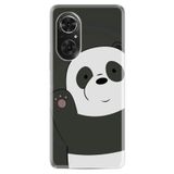 Kılıfland Huawei Honor 50 ile Uyumlu Silikon Kılıf, Desen Özel Seri Hello Panda, Siyah-Beyaz