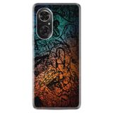 Kılıfland Huawei Honor 50 ile Uyumlu Silikon Kılıf, Desen Özel Seri İşaretler Tuval, Çok Renkli