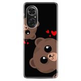 Kılıfland Huawei Honor 50 ile Uyumlu Silikon Kılıf, Desen Özel Seri Love Animals, Siyah