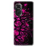 Kılıfland Huawei Honor 50 ile Uyumlu Silikon Kılıf, Desen Özel Seri Purple Knife, Siyah-Pembe