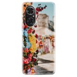 Kılıfland Huawei Honor 50 ile Uyumlu Silikon Kılıf, Gerçek Çiçekler Desen, Renkli