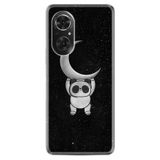 Kılıfland Huawei Honor 50 ile Uyumlu Silikon Kılıf, Platinium Series, Panda Moon Desenli, Siyah