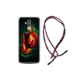 kilifland Huawei Mate 20 Lite ile Uyumlu Kılıf Rasta Ipli Boyun Askılı Desenli Silikon Boks Eldiveni 1763
