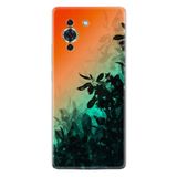 Kılıfland Huawei Nova 10 ile Uyumlu Silikon Kılıf, Desen Özel Seri, Çiçek Motifli, Turuncu-Yeşil Gradient