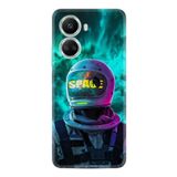 Kılıfland Huawei Nova 10 Se ile Uyumlu Kılıf, Resimli Desenli Silikon, Platinium Series, Space, Turkuaz