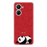 Kılıfland Huawei Nova 10 Se ile Uyumlu Kılıf, Silikon, Platinium Series, Sleeping Panda Desenli, Kırmızı