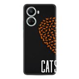 Kılıfland Huawei Nova 10 Se ile Uyumlu Silikon Kılıf, Desenli Özel Seri Cats, Siyah