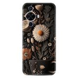 Kılıfland Huawei Nova 12S ile Uyumlu Kılıf, Boutique Baskılı, Kahve Çiçek Desenli, Siyah