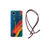 kilifland Huawei Nova 9 ile Uyumlu Kılıf Rasta Ipli Boyun Askılı Desenli Silikon Ressam Sulu Boya 1600