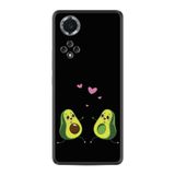 Kılıfland Huawei Nova 9 ile Uyumlu Silikon Kılıf, Desen, Aşık Avokadolar, Siyah