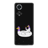Kılıfland Huawei Nova 9 ile Uyumlu Silikon Kılıf, Desen, Keyifli Ördekler, Siyah